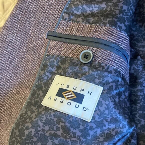 Joseph Abboud Heritage Mens Burgundy Wool Linen Blend Textured Comero Jacket. - Picture 6 of 9